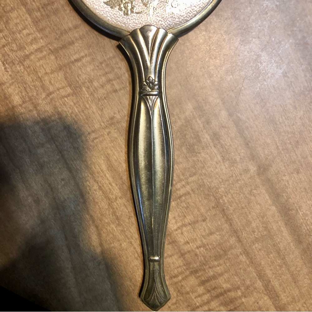 Beautiful Vintage Floral Handheld Mirror! 1950s - 1960s - Picture 5 of 6